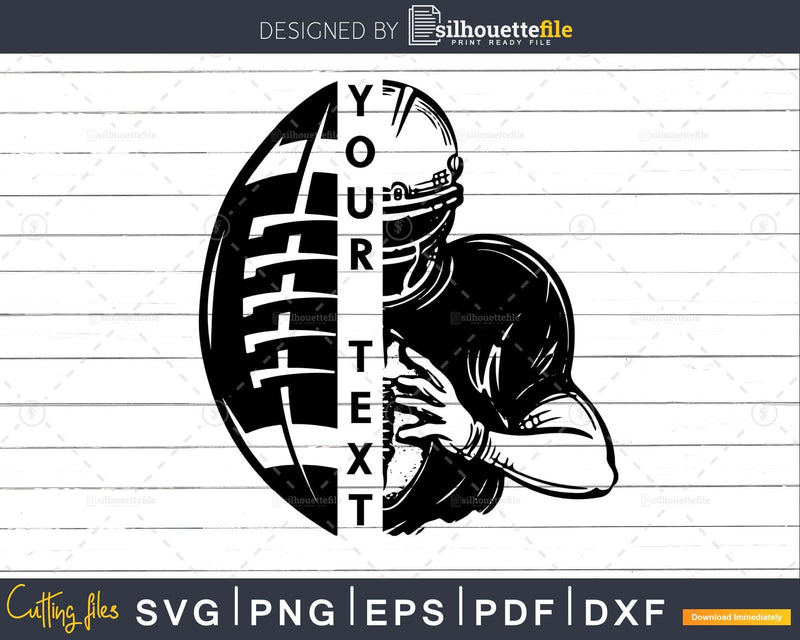 Half Football Player Svg png dxf eps cut cricut files