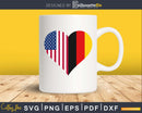 Half Germany Flag USA Love Heart cricut svg png cutting