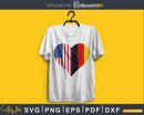 Half Germany Flag USA Love Heart cricut svg png cutting