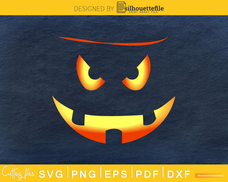 Halloween Scary Pumpkin Face svg craft cut files
