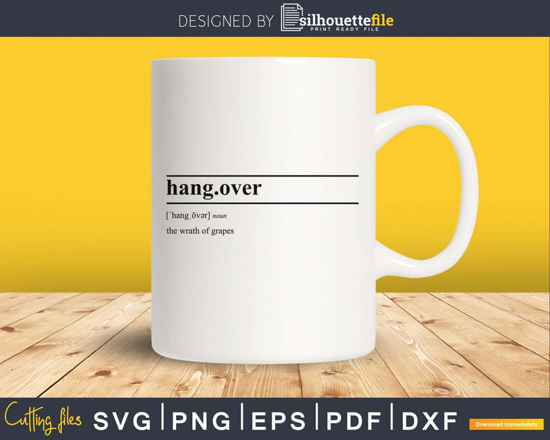 Hangover definition SVG Printable File