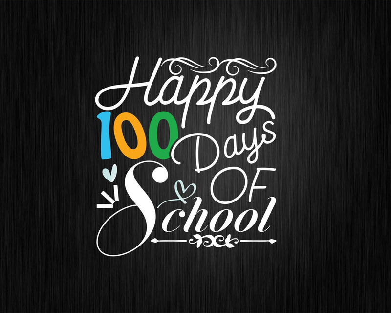 Happy 100 Days Of School Svg Png Cricut Files