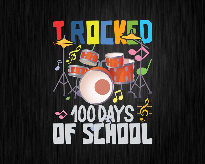 Happy 100th Day of School Music Teacher 100 Days Svg Png