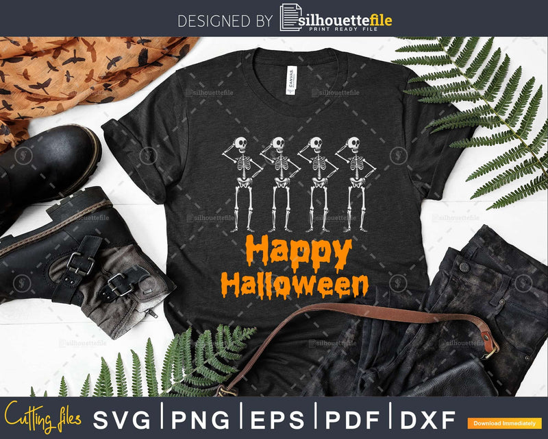 Happy Halloween Skeleton Ballerina svg t-shirt design cut