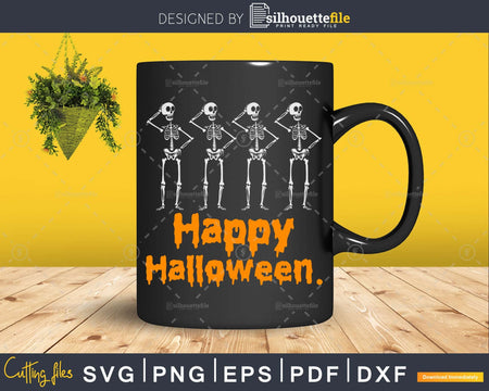 Happy Halloween Skeleton Ballerina svg t-shirt design cut