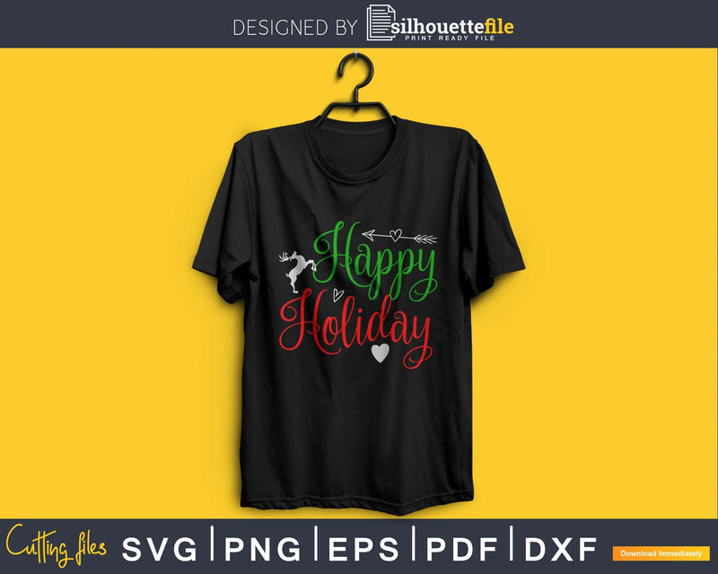 Happy holiday svg png cricut craft cut printable file