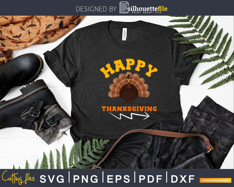 Happy Thanksgiving Pilgrim Turkey Svg Png Cricut File