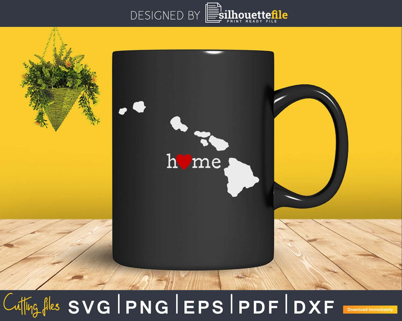 Hawaii HI Home Heart Native Map svg png dxf cricut cut