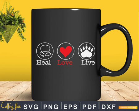 Heal Love Live Veterinarian Svg Png Graphic T-shirt Designs