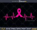 Heartbeat - Breast Cancer Awareness svg png digital cut
