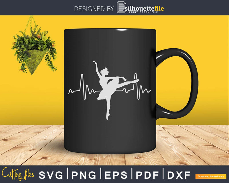 Heartbeat Heart Pulse Ballet Ballerina Dancer Svg Dxf