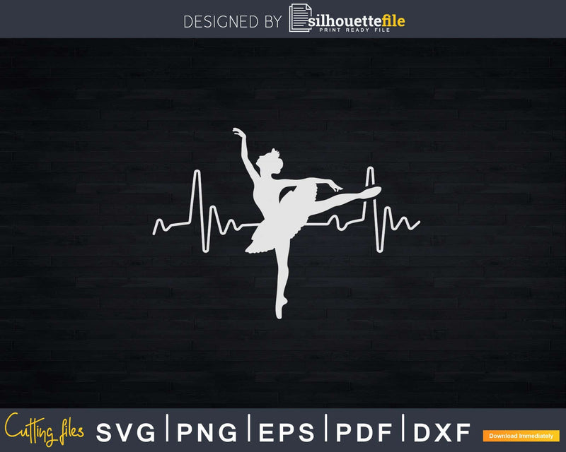 Heartbeat Heart Pulse Ballet Ballerina Dancer Svg Dxf