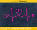 Heartbeat Stethoscope Heart Nurse Doctor digital cricut cut