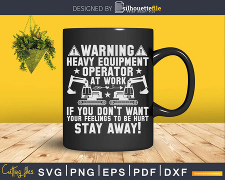 Heavy Equipment Operator At Work Excavator Driver Svg Dxf