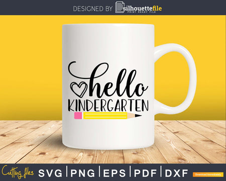 hello Kindergarten svg shirt ideas cricut files for