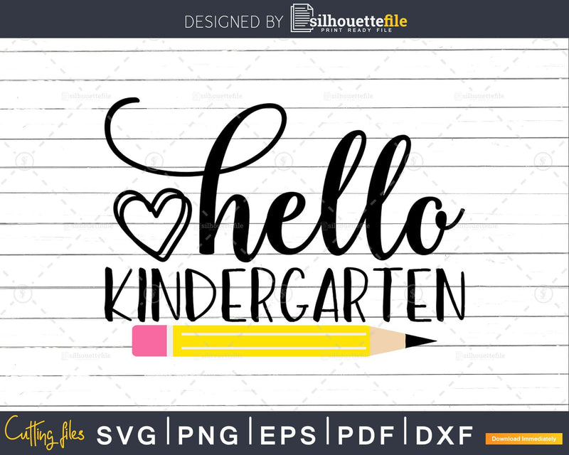hello Kindergarten svg shirt ideas cricut files for