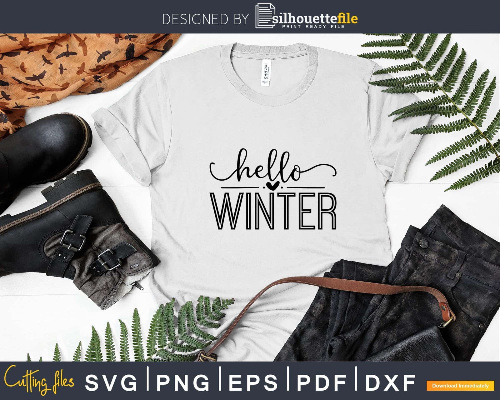 Hello Winter svg Christmas Svg Designs Cricut Craft Cut File ...
