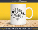 Hello World Svg Newborn Onesie Baby Shower Silhouette