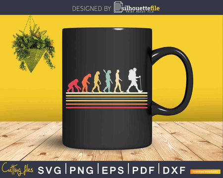 Hiking Retro Style Evolution Svg Dxf Cut Files