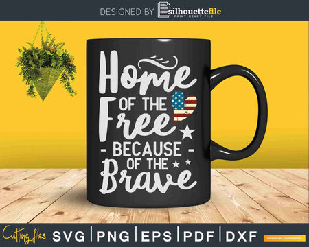 Home Of The Free Veterans 4th of July Svg T-shirt Design