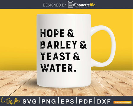 Hope And Barley Yeast Water Svg T-Shirt Design