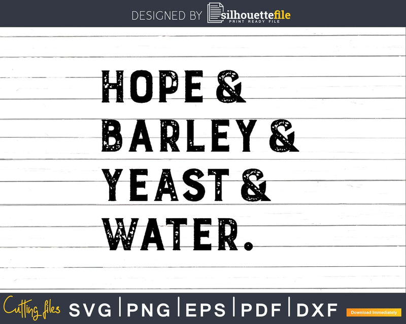 Hope And Barley Yeast Water Svg T-Shirt Design