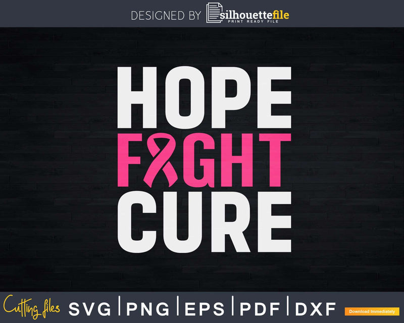 Hope Fight Cure Svg Png Cut File