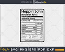 Hoppin’ John Nutrition Facts Funny Thanksgiving Christmas