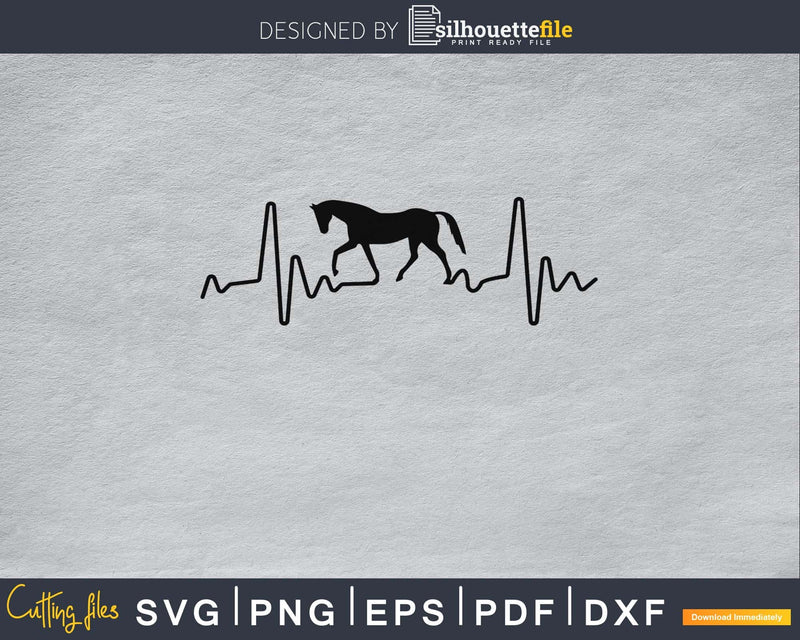 Horse Heartbeat Lover Svg Printable Cutting Files