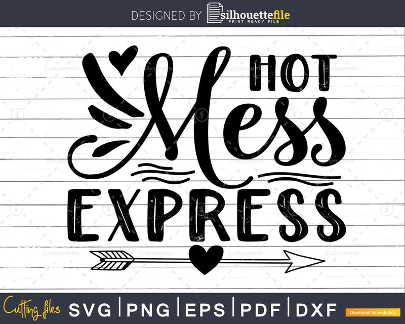 Hot Mess Express Svg Designs Funny Sarcastic Cricut cut