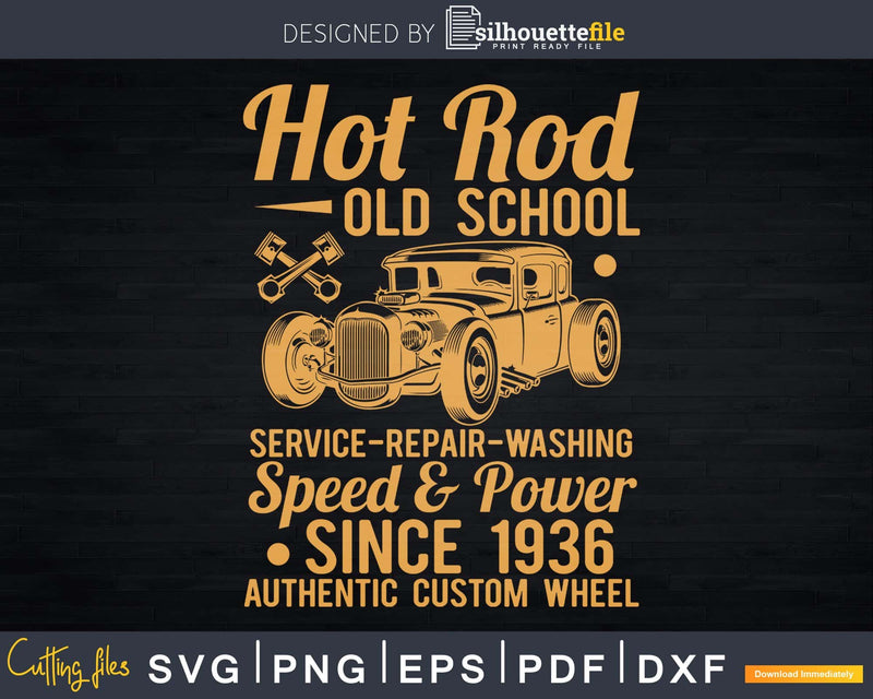 Hot Rod Vintage Old School Race Car Svg T-shirt Design Cut