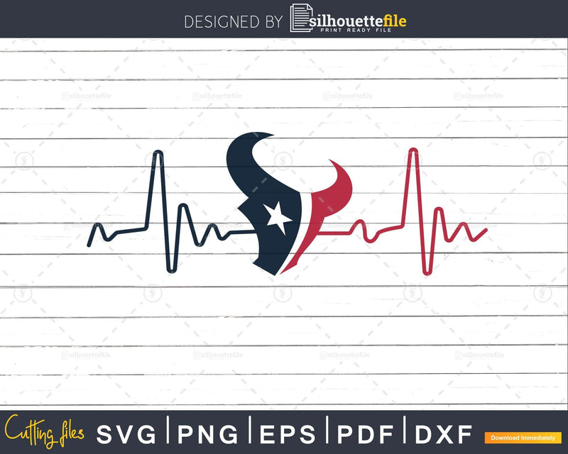 Houston texans heartbeat svg printable cut files