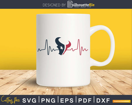 Houston texans heartbeat svg printable cut files