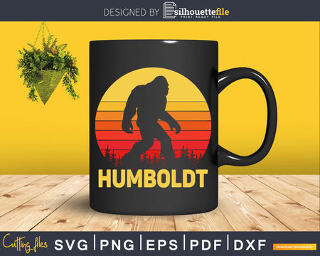 Humboldt Bigfoot! Vintage Sasquatch & Sun Silhouette svg