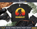 Humboldt Bigfoot! Vintage Sasquatch & Sun Silhouette svg