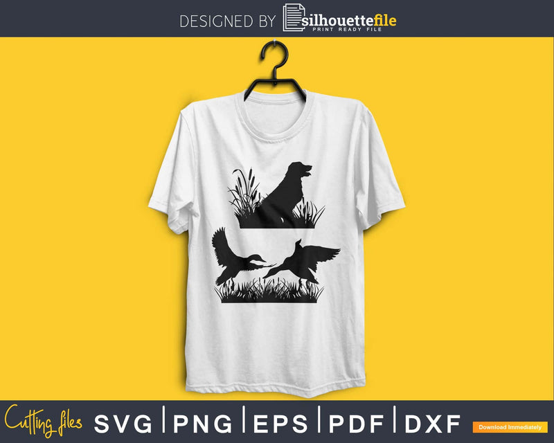 Hunting dog flying svg png silhouette cricut digital files