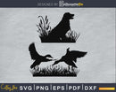 Hunting dog flying svg png silhouette cricut digital files