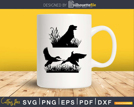 Hunting dog flying svg png silhouette cricut digital files