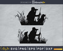 Hunting dog with hunter SVG | PNG silhouette digital file