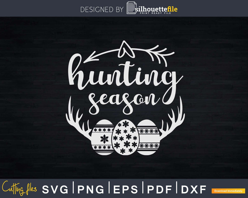Hunting Season Cute Bunny Funny Easter Day Svg Dxf Cut Files