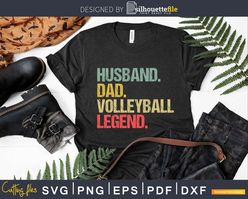 Husband Dad Volleyball Legend Retro svg png cricut cut files