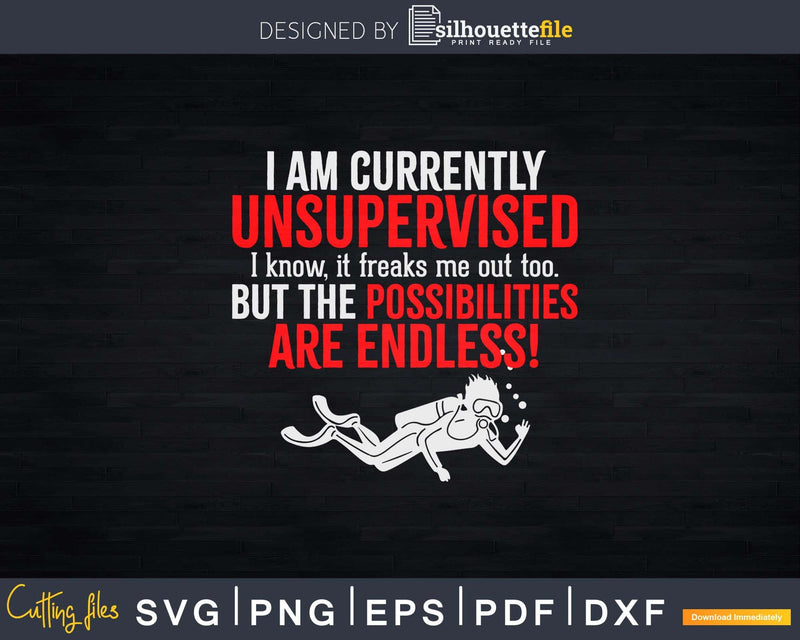 I Am Currently Unsupervised Sarcastic Png Svg T-shirt Design