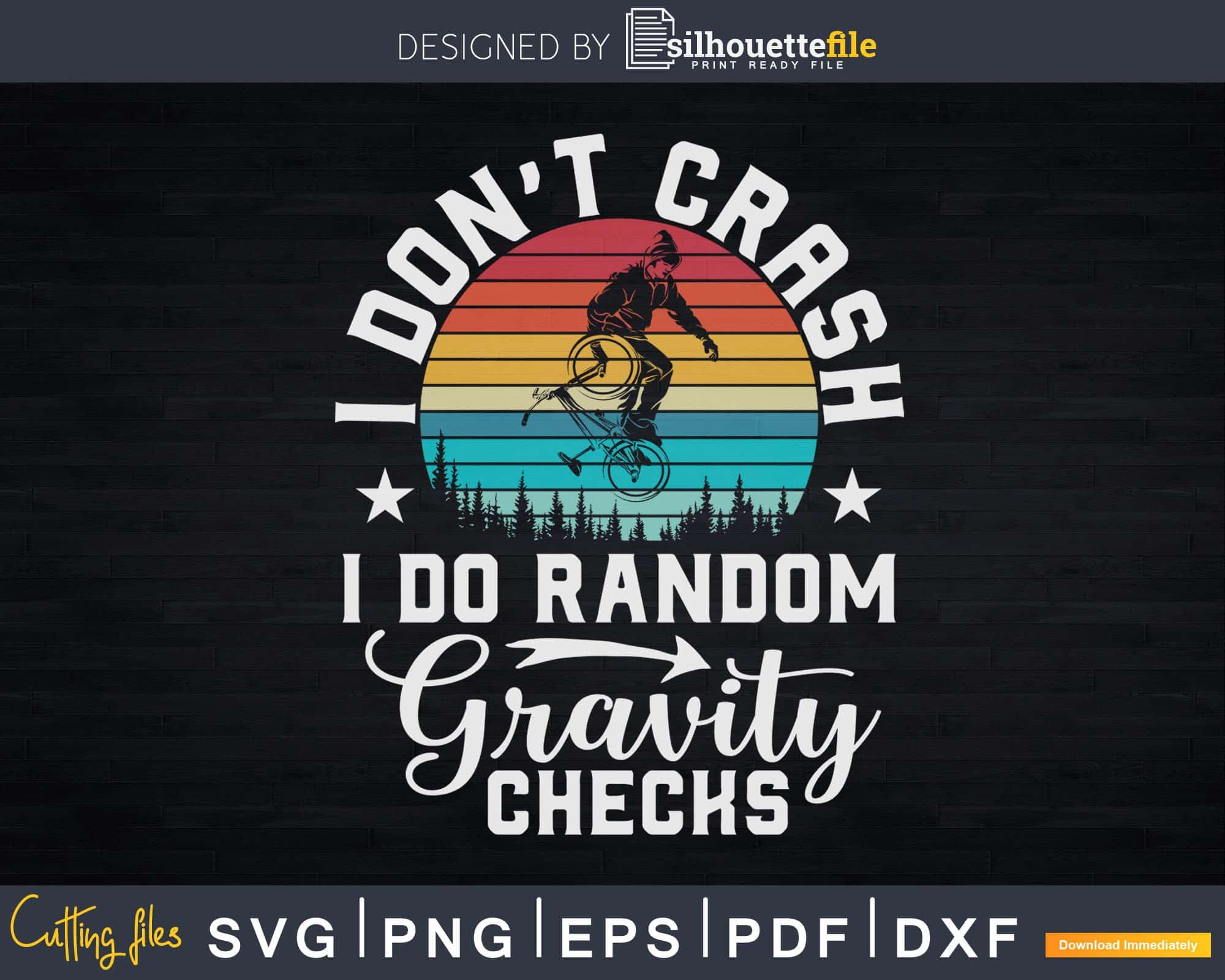 I Don't Crash I Do Random Gravity Checks Svg Dxf Cut Files | Silhouettefile
