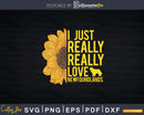 I Just Really Love Newfoundlands Gift Sunflower Svg T-shirt