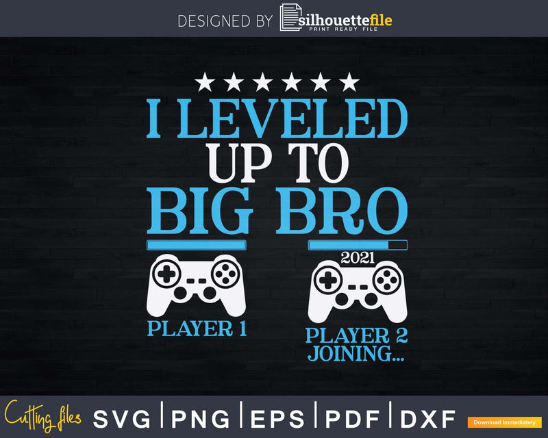 I Leveled Up To Big Brother Promoted Svg Dxf Png Cutting