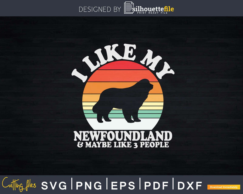 I Like My Newfoundland And Maybe 3 People Dog Lover Svg