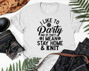 I Like To Party and By Mean Stay Home Knit Svg Png Cut Files