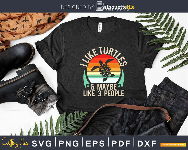 I Like Turtles and Maybe 3 People Sea Turtle Lover Shirt