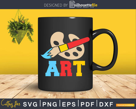I Love Art Artist Painter Colorful Painting Svg Dxf Cut