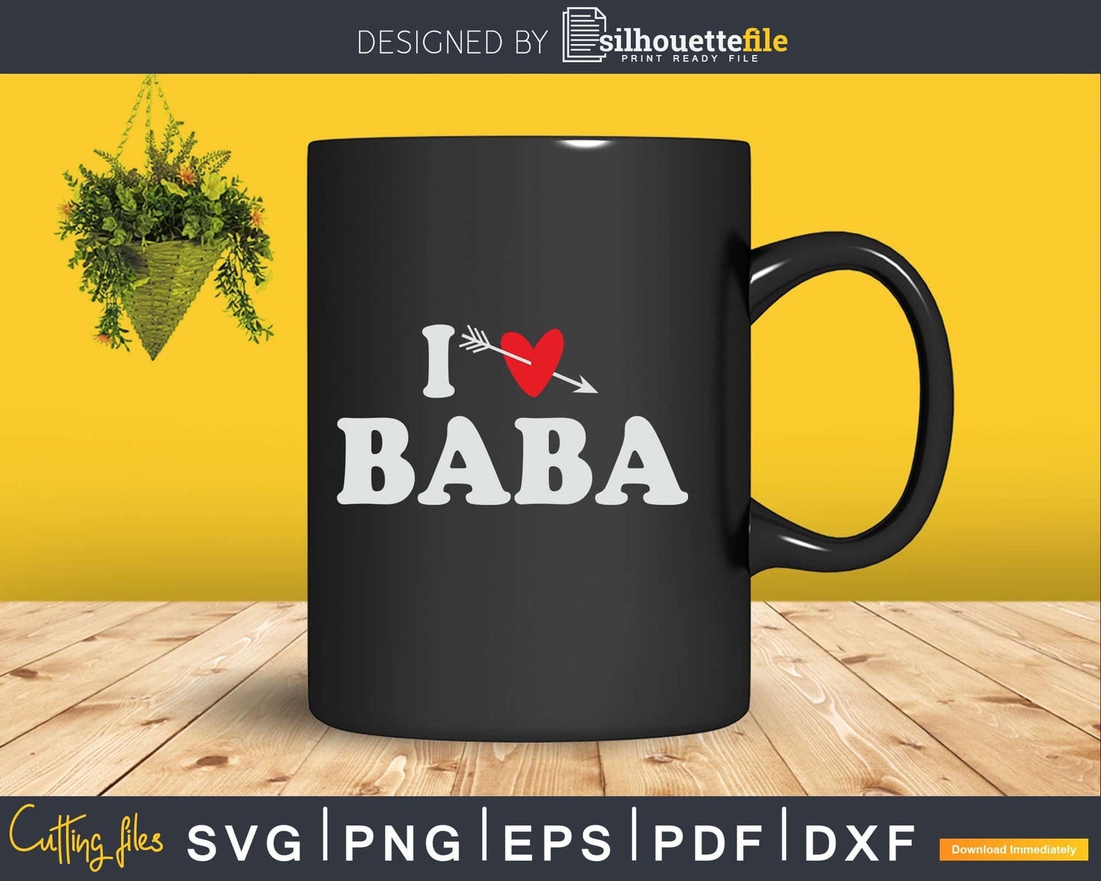 I Love Baba With Heart Fathers Day Svg T-shirt Design 